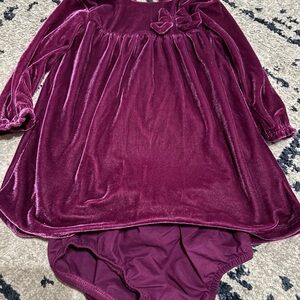 Carter's Plum Velvet Dress with Bloomers size 18 months
